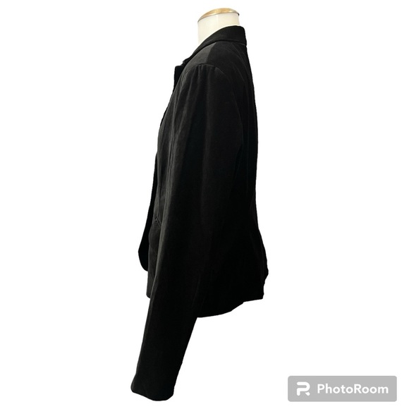 Vtg Y2K Black Velvet Whimsigoth Steampunk Vamp Blazer Jacket Corp Goth Size: 14 - Picture 3 of 16